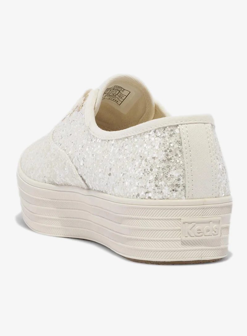 Keds Light Beige Keds Women's Point Lace Up Platform Glitter Casual Sneaker Beige for Women | Best Price UAE